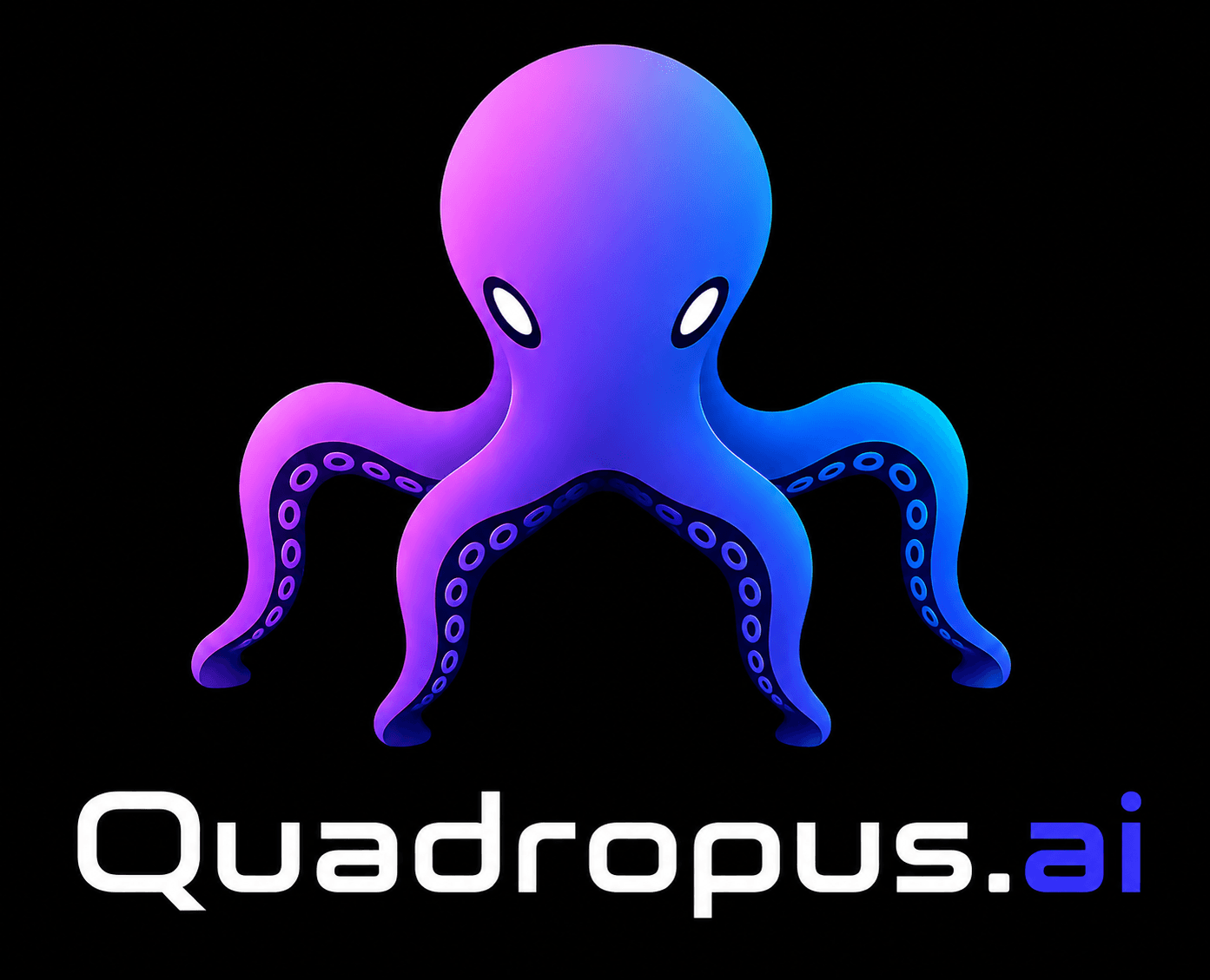 The Quadropus mark: four gradient tendrils extending from a central form